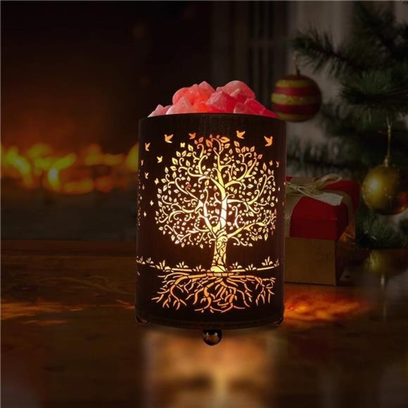 Salt Lamps Night Light, Himalayan Salt Rock Lamp with Dimmer Switch,Tree of Life - Picture 2 of 6